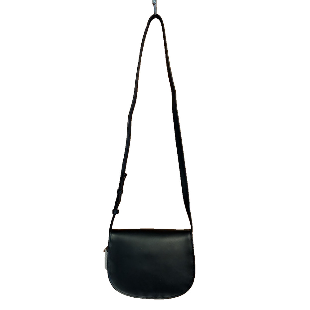 NEW LL Bean Signature Leather Saddle‎ Bag Purse Black NWT Shoulder bag